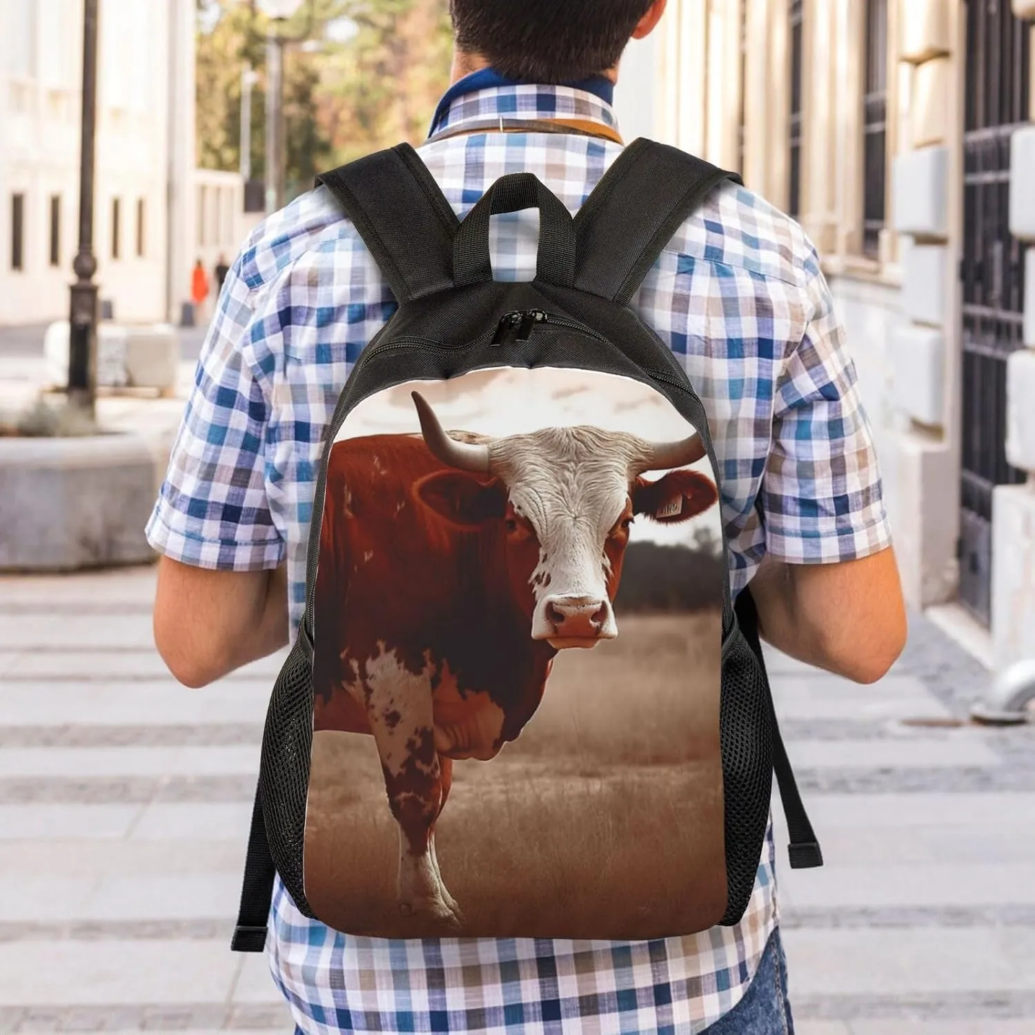 Backpack Travel Laptop Backpack For Men Women Lightweight Rucksack Texas Cow Casual Daypack