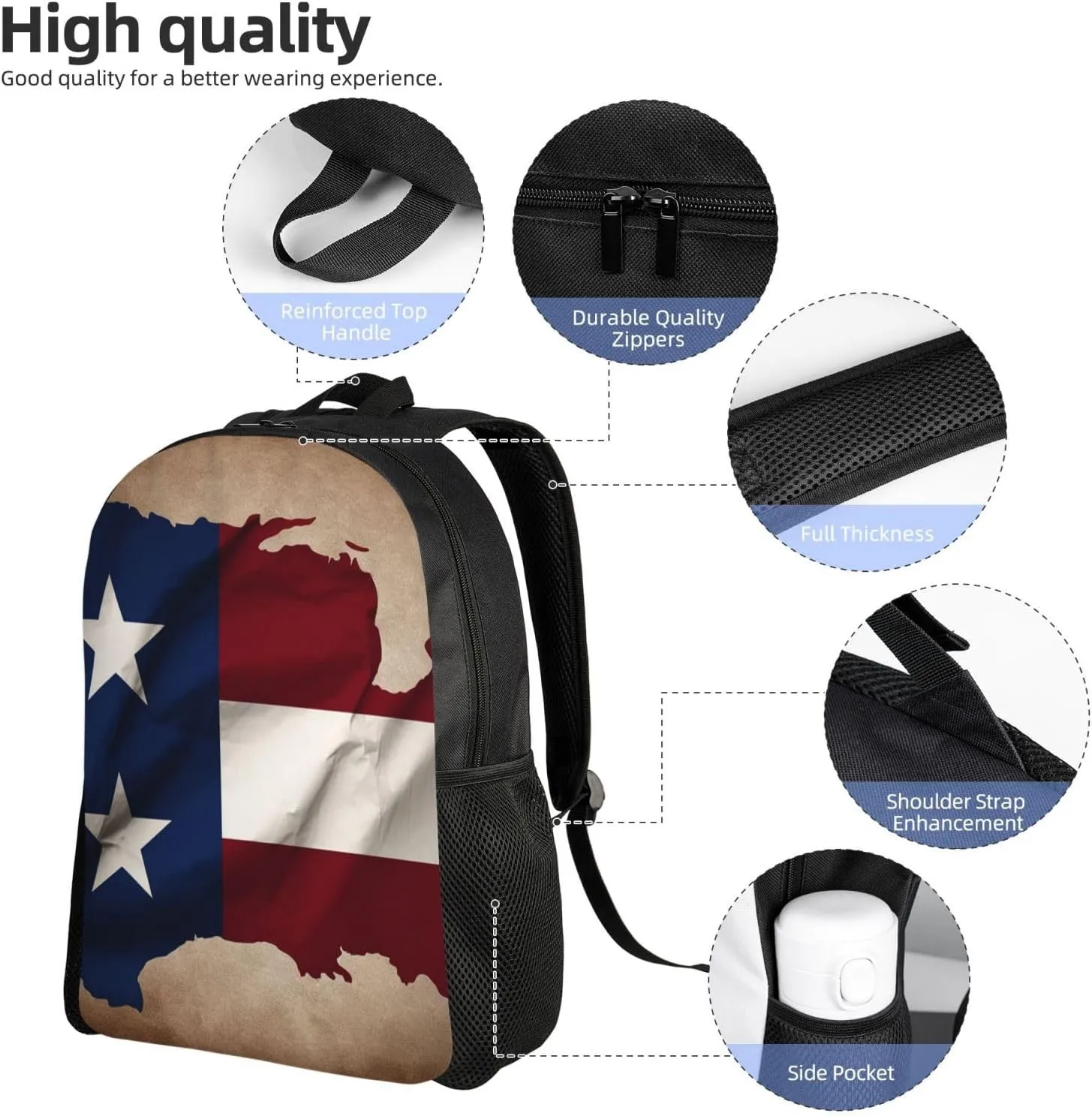 Backpack Travel Laptop Backpack For Men Women Lightweight Rucksack Texas State Flag Casual Daypack