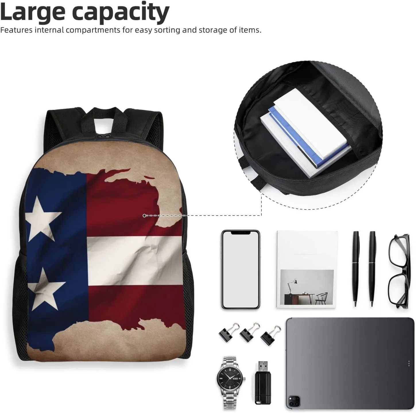Backpack Travel Laptop Backpack For Men Women Lightweight Rucksack Texas State Flag Casual Daypack