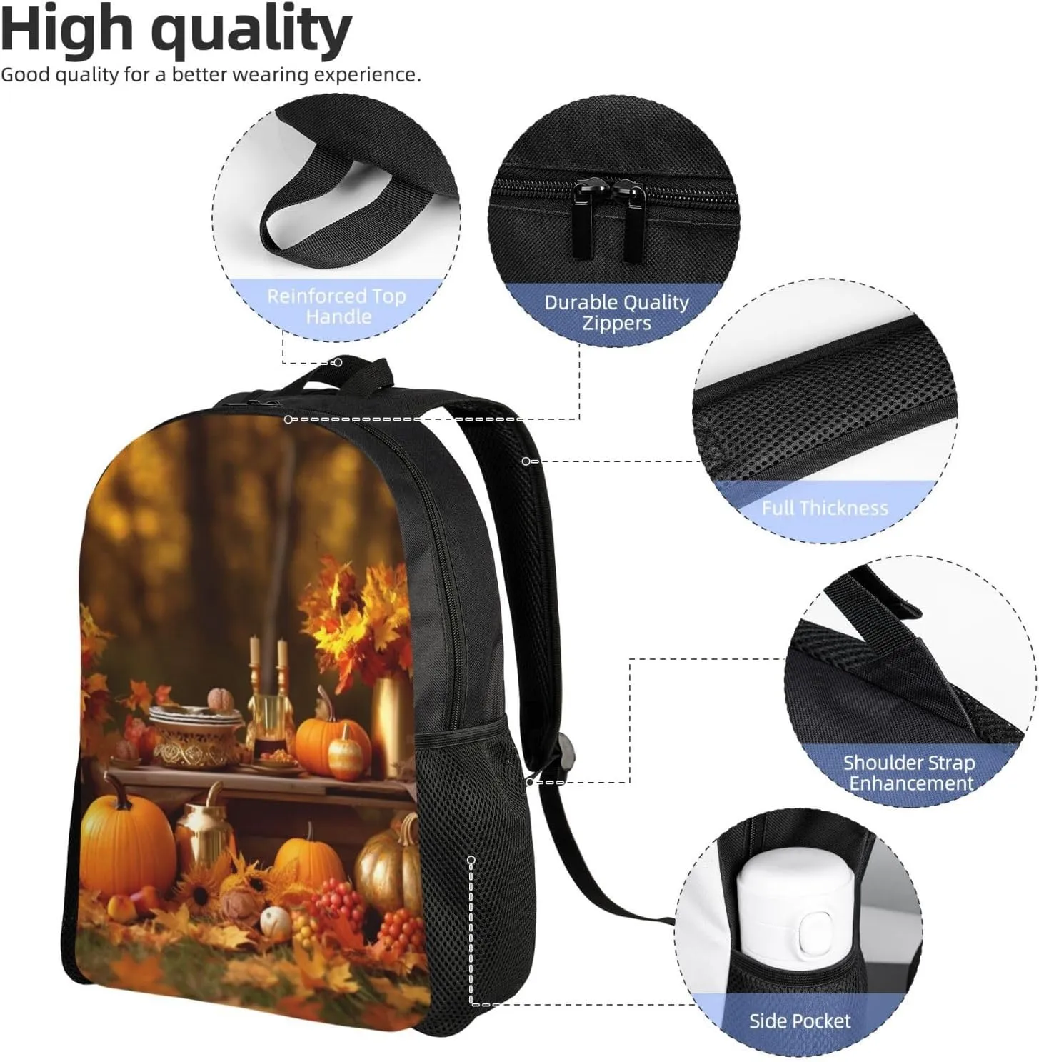 Backpack Travel Laptop Backpack For Men Women Lightweight Rucksack Thanksgiving Golden Fall Casual Daypack