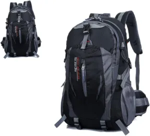 Backpack Waterproof Waterproof Shoulder Bag for Outdoor Rucksack Hiking Camping Reflective Strips Whistle Comfortable Padding Black