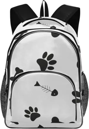 Backpacks 22L Three Layer Arc Book Bag Lightweight for Travel Camping Hiking Rucksack Daypack Kids & Adults Bone and Cat Paw