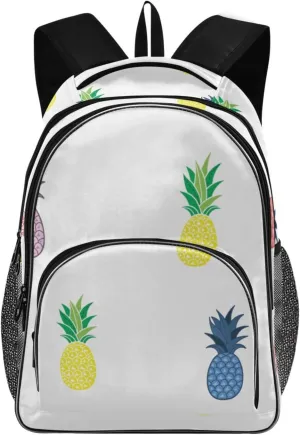 Backpacks 22L Three Layer Arc Book Bag Lightweight for Travel Camping Hiking Rucksack Daypack Kids & Adults Colorful Pineapples
