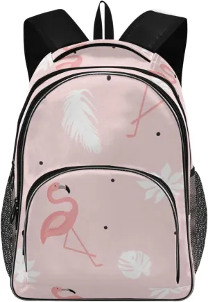 Backpacks 22L Three Layer Arc Book Bag Lightweight for Travel Camping Hiking Rucksack Daypack Kids & Adults Cute Flamingo