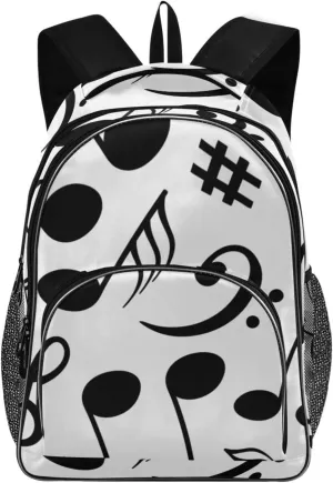 Backpacks 22L Three Layer Arc Book Bag Lightweight for Travel Camping Hiking Rucksack Daypack Kids & Adults Musical Notes