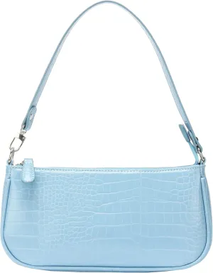 Bag Crocodile Effect Retro Faux Leather Classic Clutch Shoulder Purse Handbag for Women