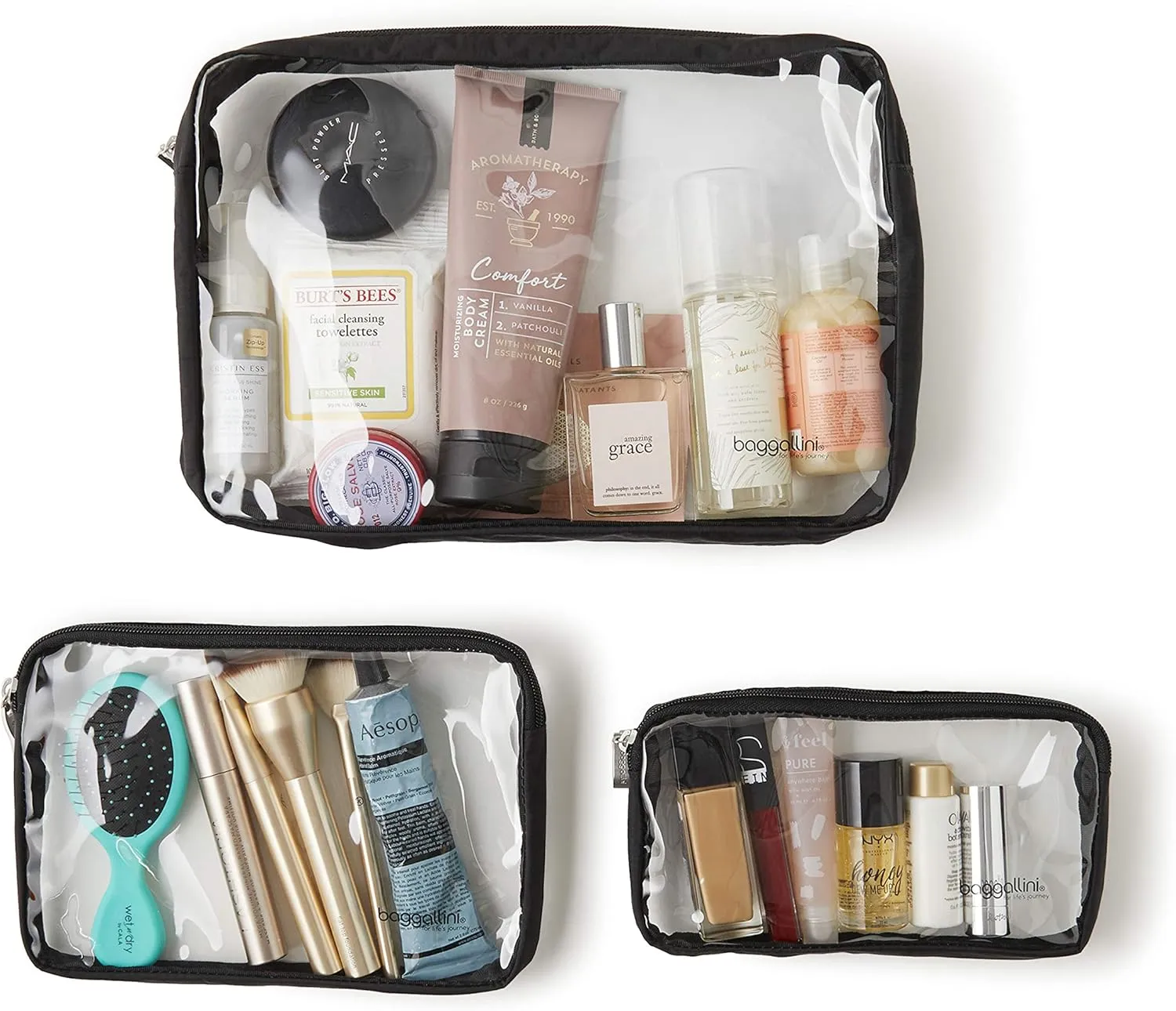 Baggallini Clear Travel Pouches