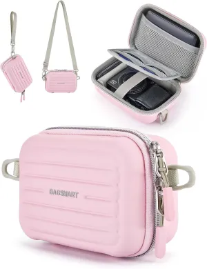 BAGSMART Digital Camera Case, Waterproof & Protective Small Camera Bag with 2 Carrying Ways, Lightweight camera sling bag for Canon PowerShot ELPH 180/190 / Sony DSCW800/DSCW830 - Pink
