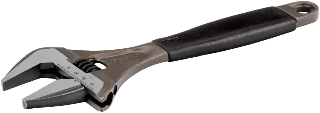 Bahco BAH9031RUS Ergo Big-Mouth Adjustable Wrench with Rubber Handle - 8 Inch - Black Phosphate Finish
