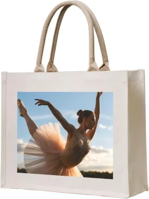 Ballet Dancer Print 3D Canvas Handbags - Hot Stamping,Grocery Shopping,Washable Canvas Bags With Handles