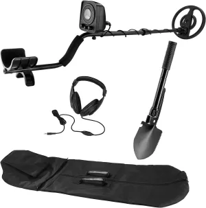 Barska BE12746 Winbest Pro-200 Metal Detector Field Kit with LED Indicator, Headphone, Shovel, and Soft Case, Black