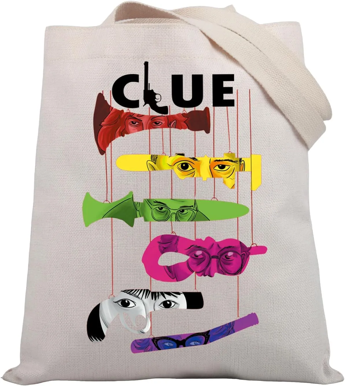 BDPWSS Horror Movie Themed Gifts Board Game Enthusiasts Gift Murder Mystery Gifts True Crime Junkie Tote Bag Weapon Gift