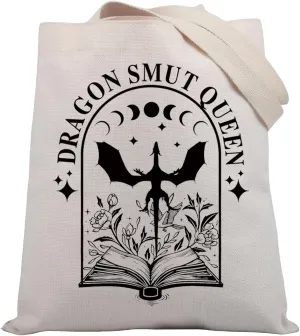 BDPWSS Spicy Book Lover Tote Bag Smut Reader Gift Dark Romance Reading Gift Spicy Literature Gift Dragon Smut Queen Handbag
