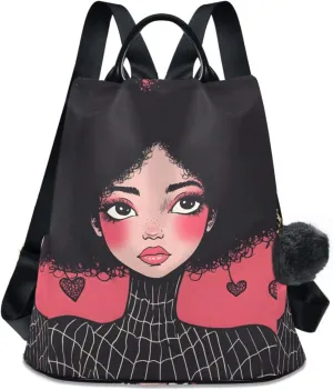 Beautiful Woman Explosive Hair Backpack for Women Anti Theft Large Fashion Travel Shoulder Bag Purse Rucksack Lightweight