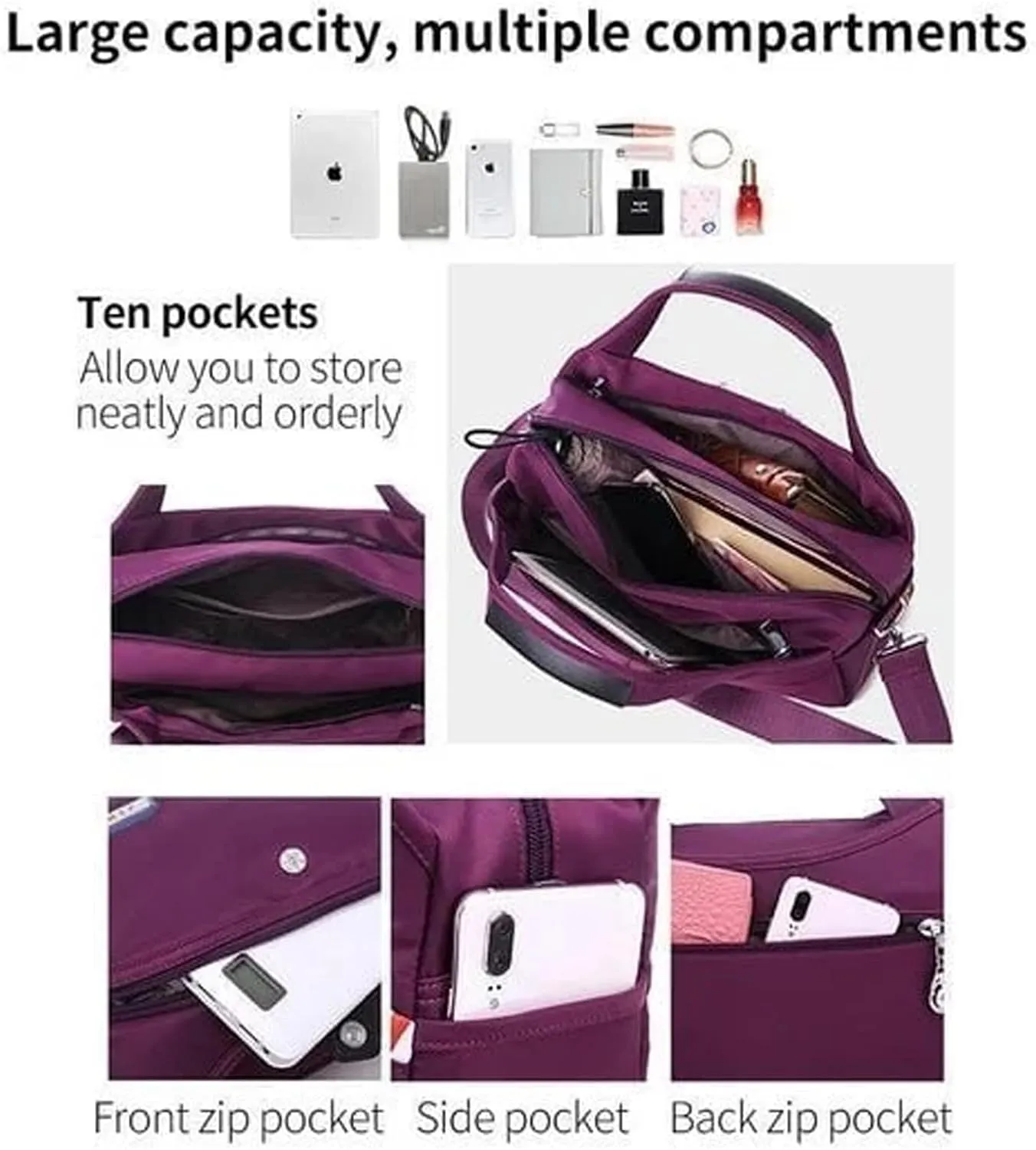 Beautifuldeer Anti Theft Handbag, Casual Waterproof Shoulder Bag, Fashion Waterproof Anti Theft Handbag