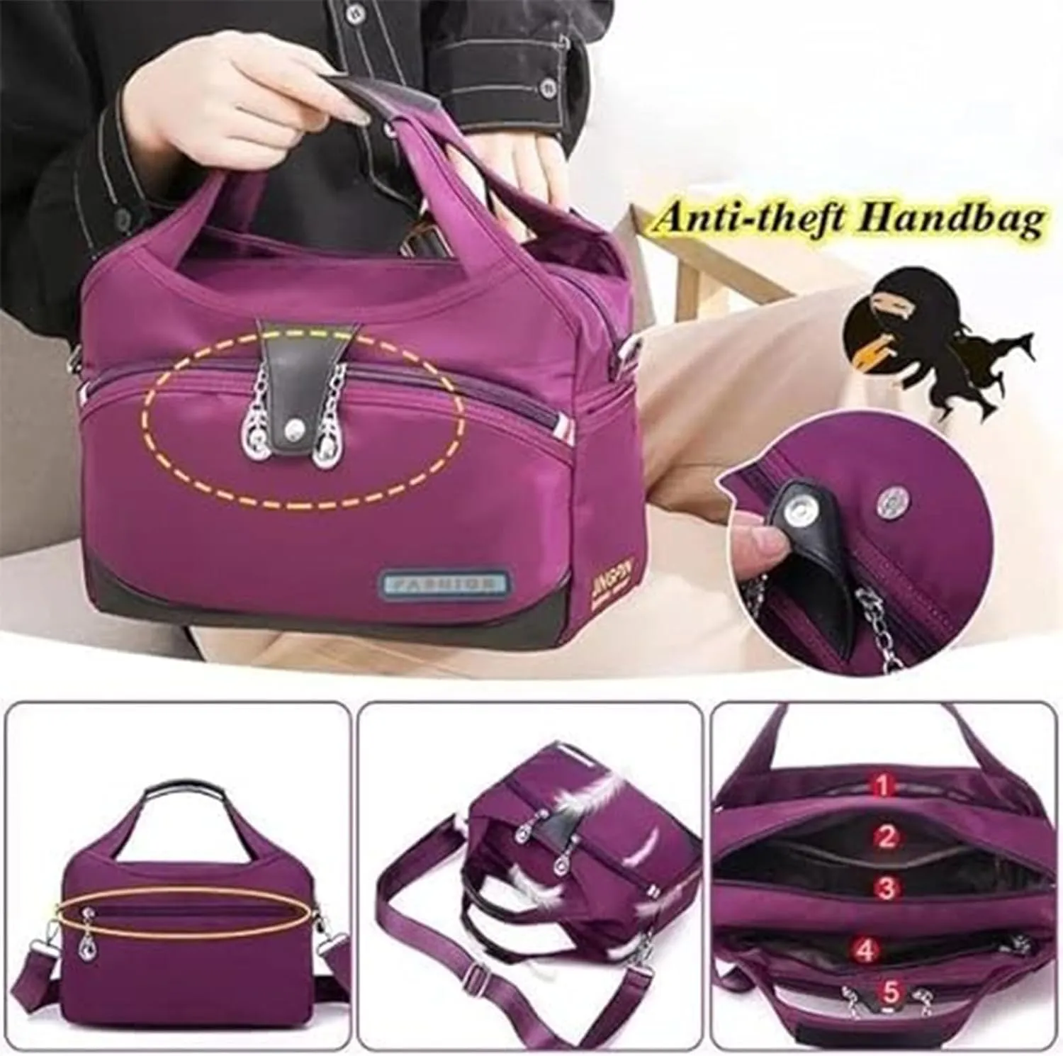 Beautifuldeer Anti Theft Handbag, Waterproof Fashion Anti-Theft Handbag, Crossbody Bags For Women Travel