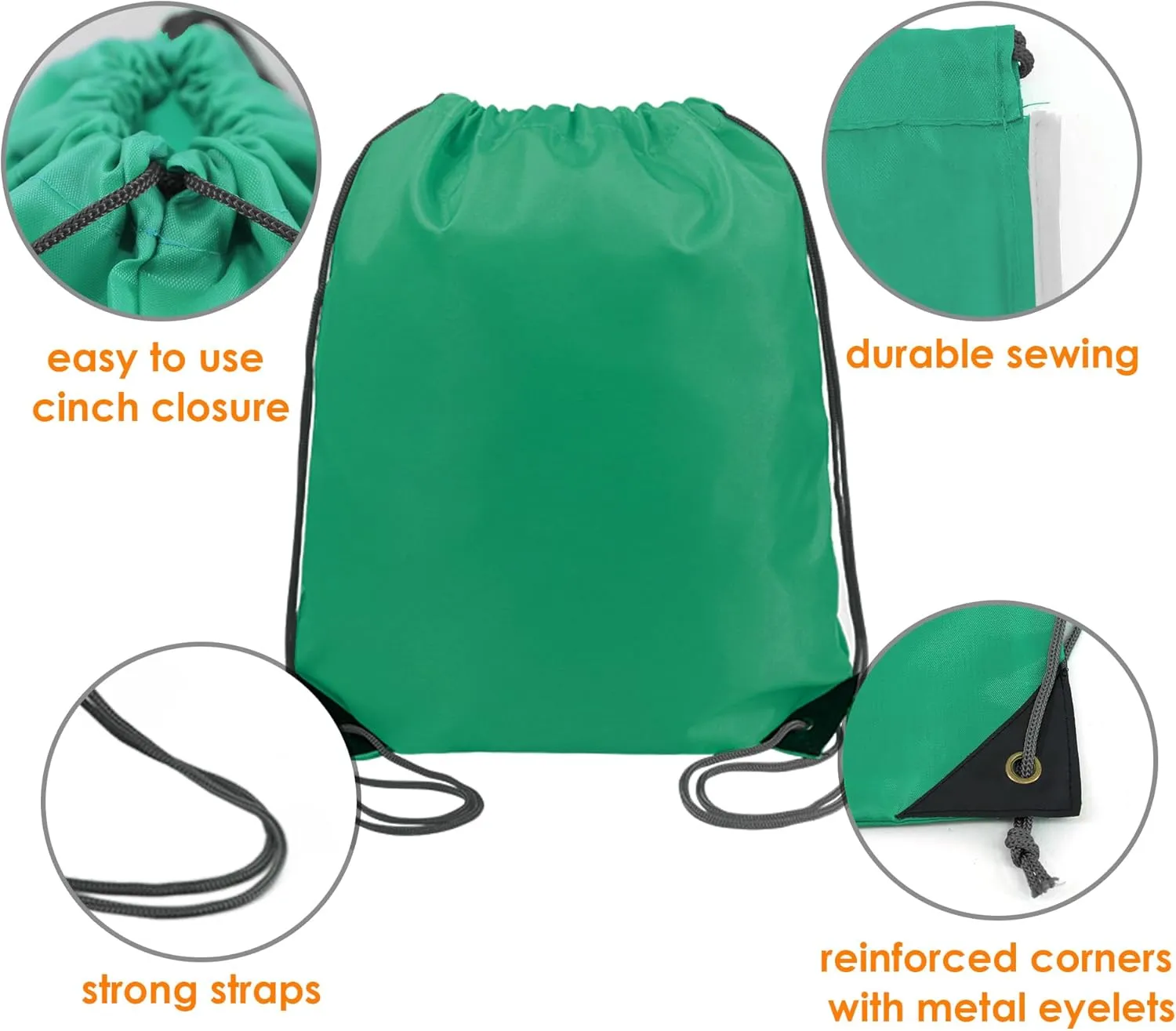 BeeGreen Drawstring Backpack Bags 20,30,50 Packs Reflective String Bags for Gym Sport Trip Cinch Sack DIY for Women Men