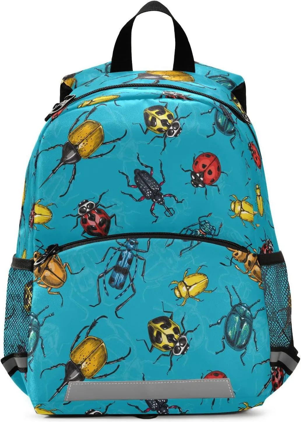Beetles Bugs Mini Backpack Schoolbag Kids Daypack Toddler Travel School Bag for Kindergarten Preschool Nursery Children Boys Girls with Chest Strap