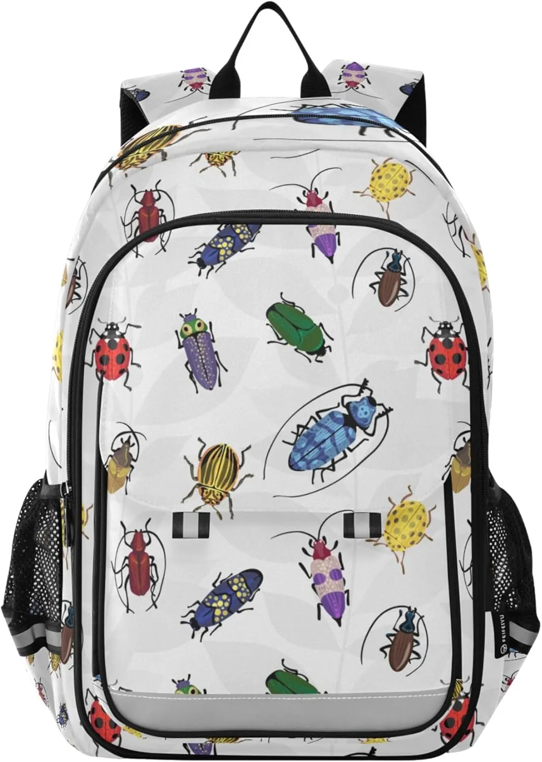 Beetles Insect Cartoon Bug Backpack Lightweight Bookbag Travel Laptop Backpack College School Computer Bag with Reflective Stripes