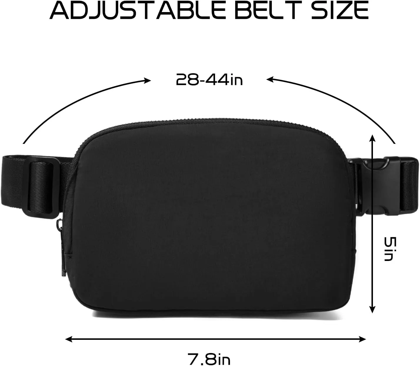 Belt Bag for Women Fanny Pack Crossbody Bags for Women Fashion Waist Packs with Adjustable Strap Gifts for Teenage Girls Women Men (Black)