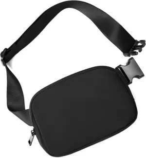 Belt Bag for Women Fanny Pack Crossbody Bags for Women Fashion Waist Packs with Adjustable Strap Gifts for Teenage Girls Women Men (Black)