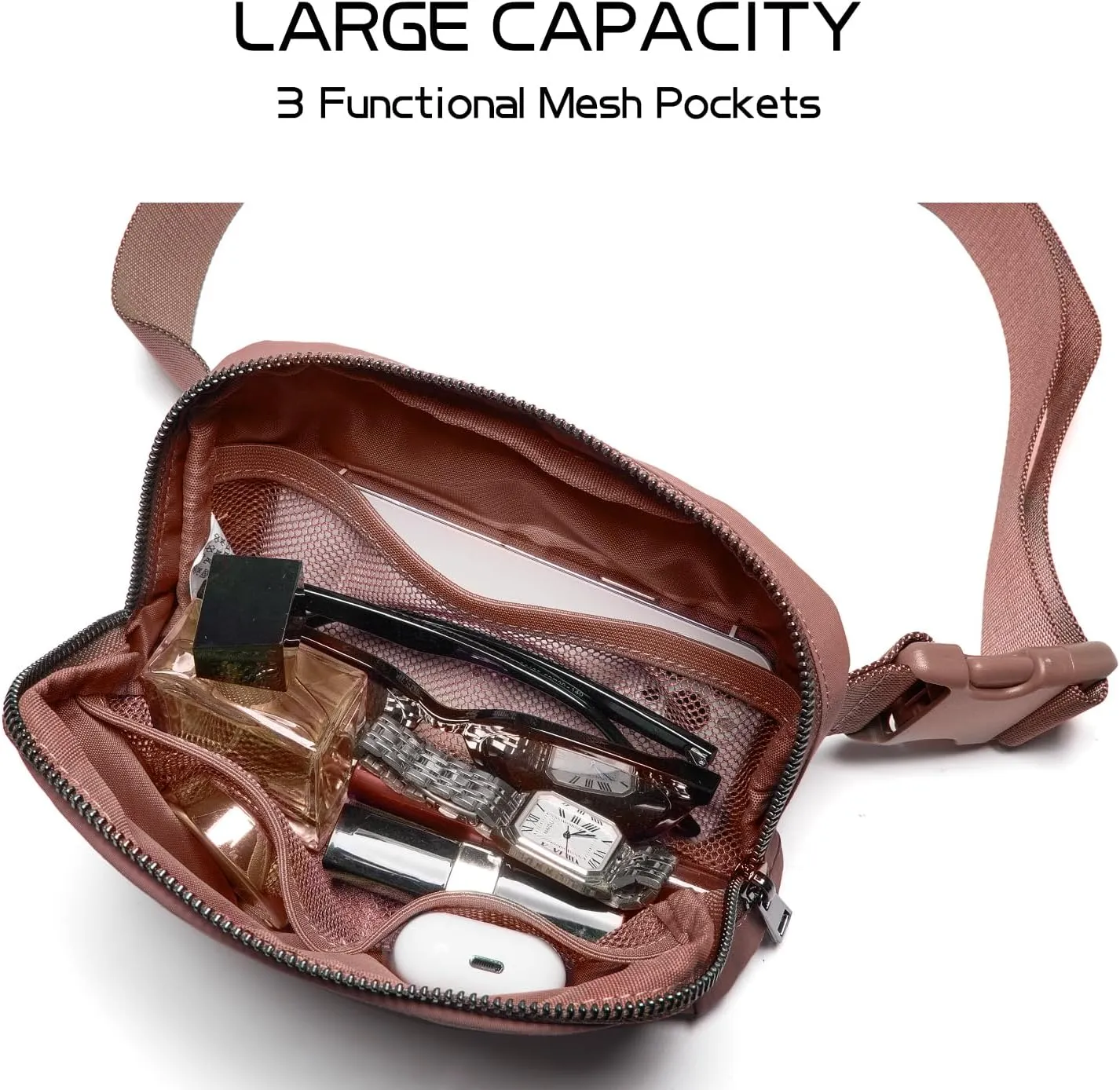 Belt Bag for Women Fanny Pack Crossbody Bags for Women Fashion Waist Packs with Adjustable Strap Gifts for Women Men (Brown)