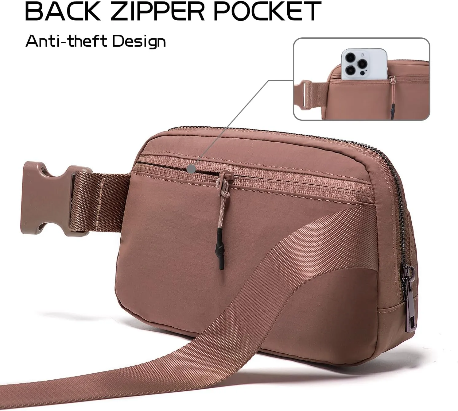 Belt Bag for Women Fanny Pack Crossbody Bags for Women Fashion Waist Packs with Adjustable Strap Gifts for Women Men (Brown)
