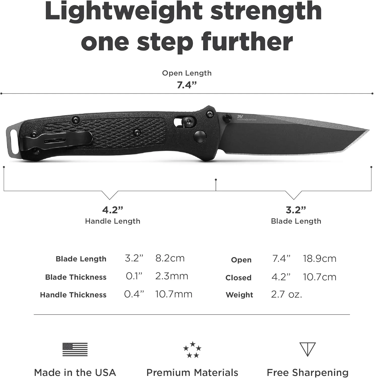 Benchmade - Bailout 537GY EDC Knife with Black Grivory Handle (537GY)
