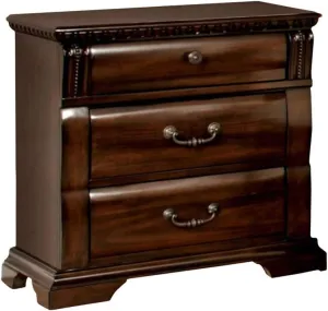 Benjara Benzara Burleigh Transitional Nightstand, Cherry