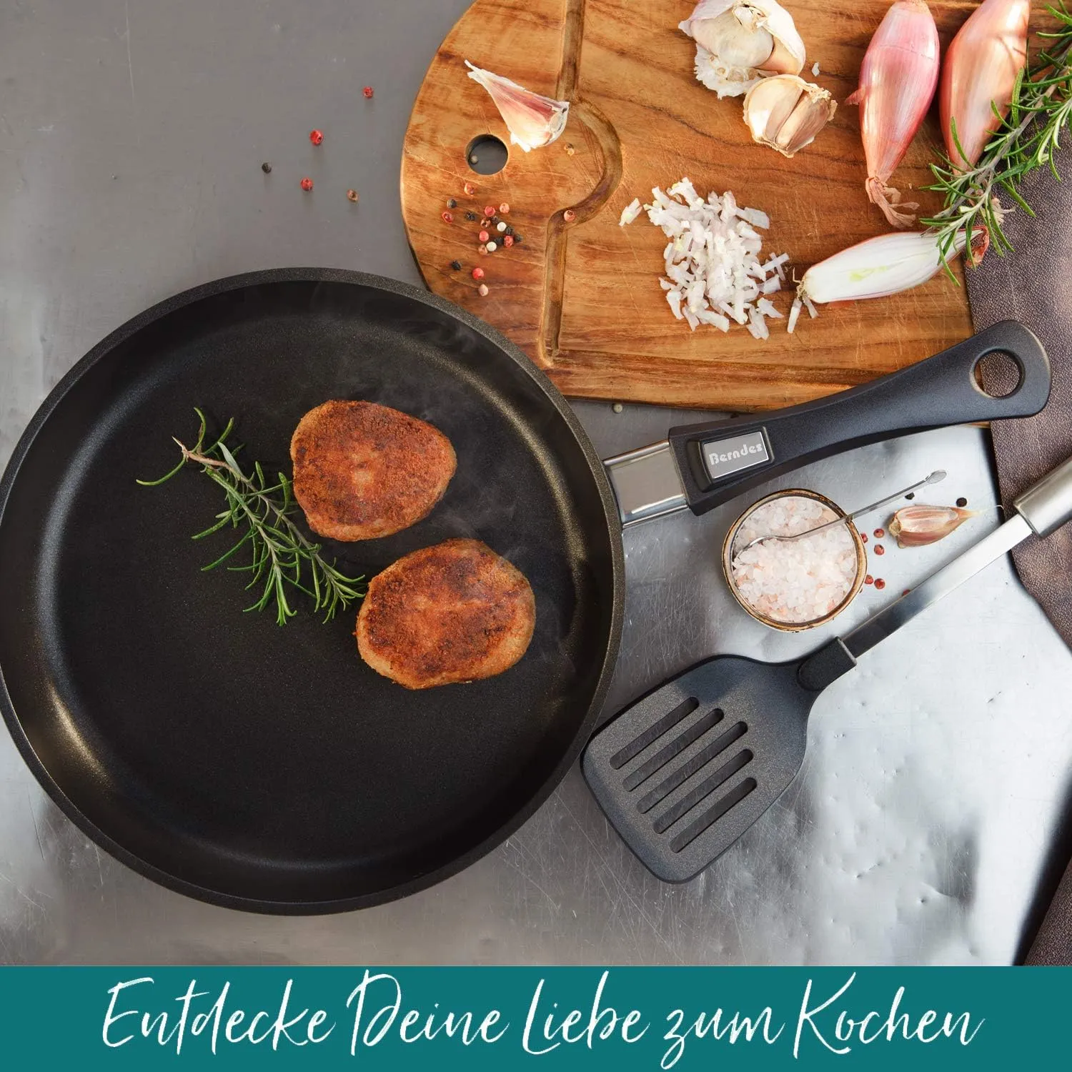 Berndes 0 Vario Click Induction Cast-Aluminium Frying Pan Non-Stick with Detachable Handle 24 cm
