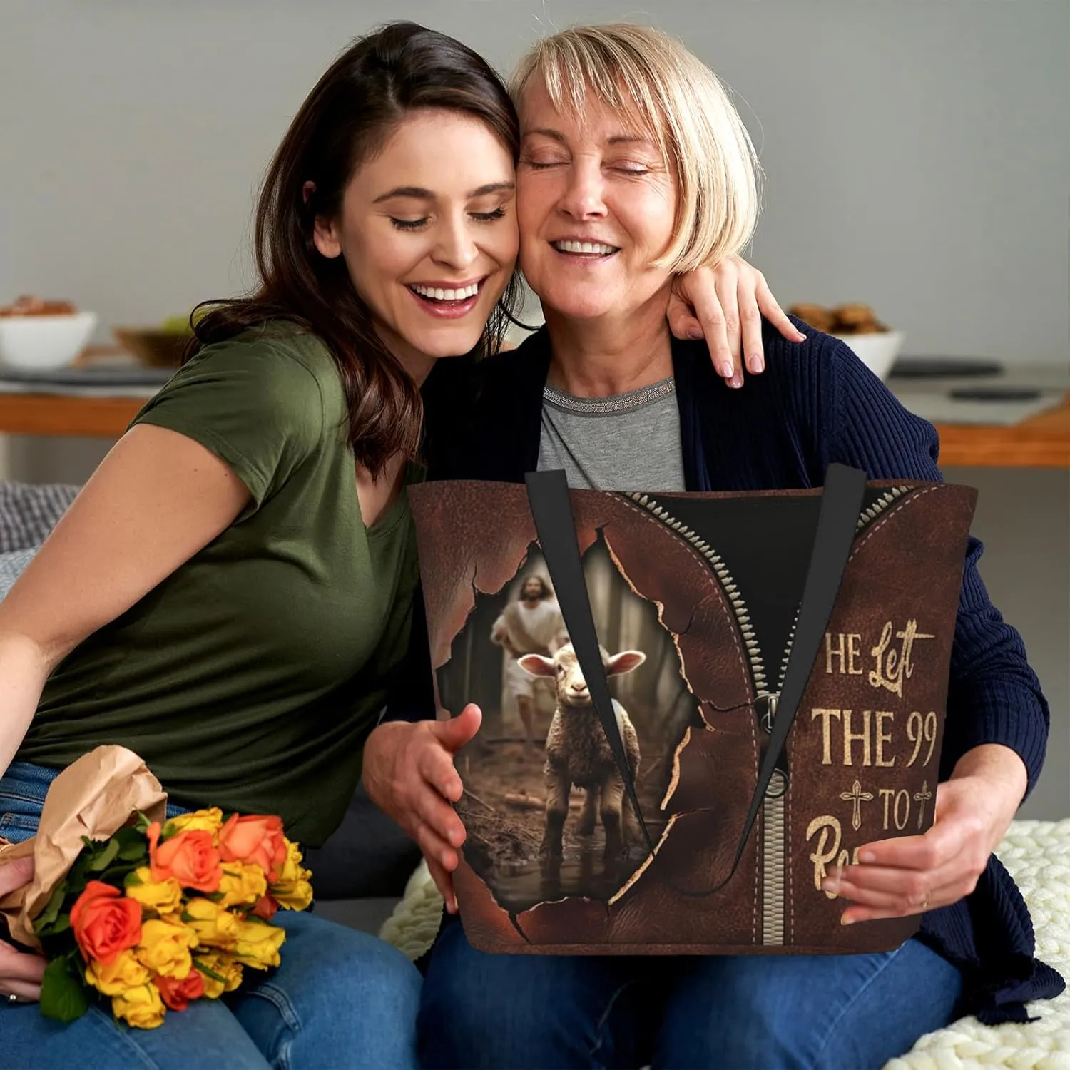 Bible Tote Bags for Women Christian Tote Bag Religious Church Bags for Women Organizer Christian Gift With Zipper