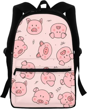 BIGCARJOB Children Backpacks Lovely Pig Print Casual Travel Waterproof School Book Bags Pink for Kids Girls