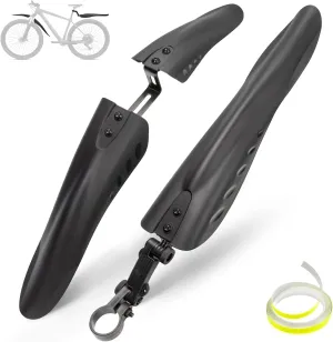 Bike Fender Set with 26ft DIY Reflective Tape, Adjustable Bicycle Fenders for 22"/24"/26"/27.5", 3 Parts-Universal Full Cover Thicken Widen, Front/Rear Mud Guards Fit for MTB Mountain Road Bike