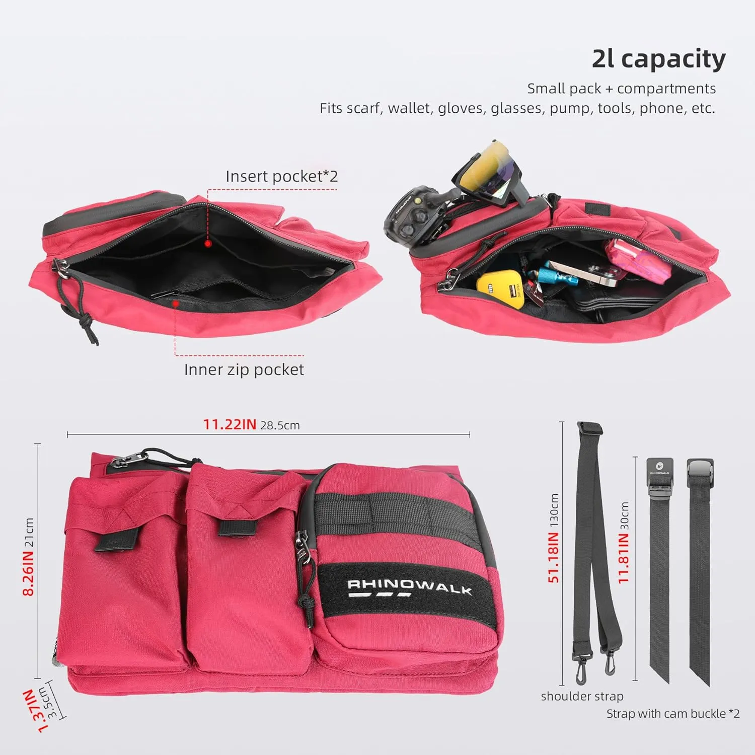 Bike Handlebar Bag Bicycle Front Bag Shoulder Bag Storage Bag with Shoulder Strap for Road Mountain Bike Cycling Travel