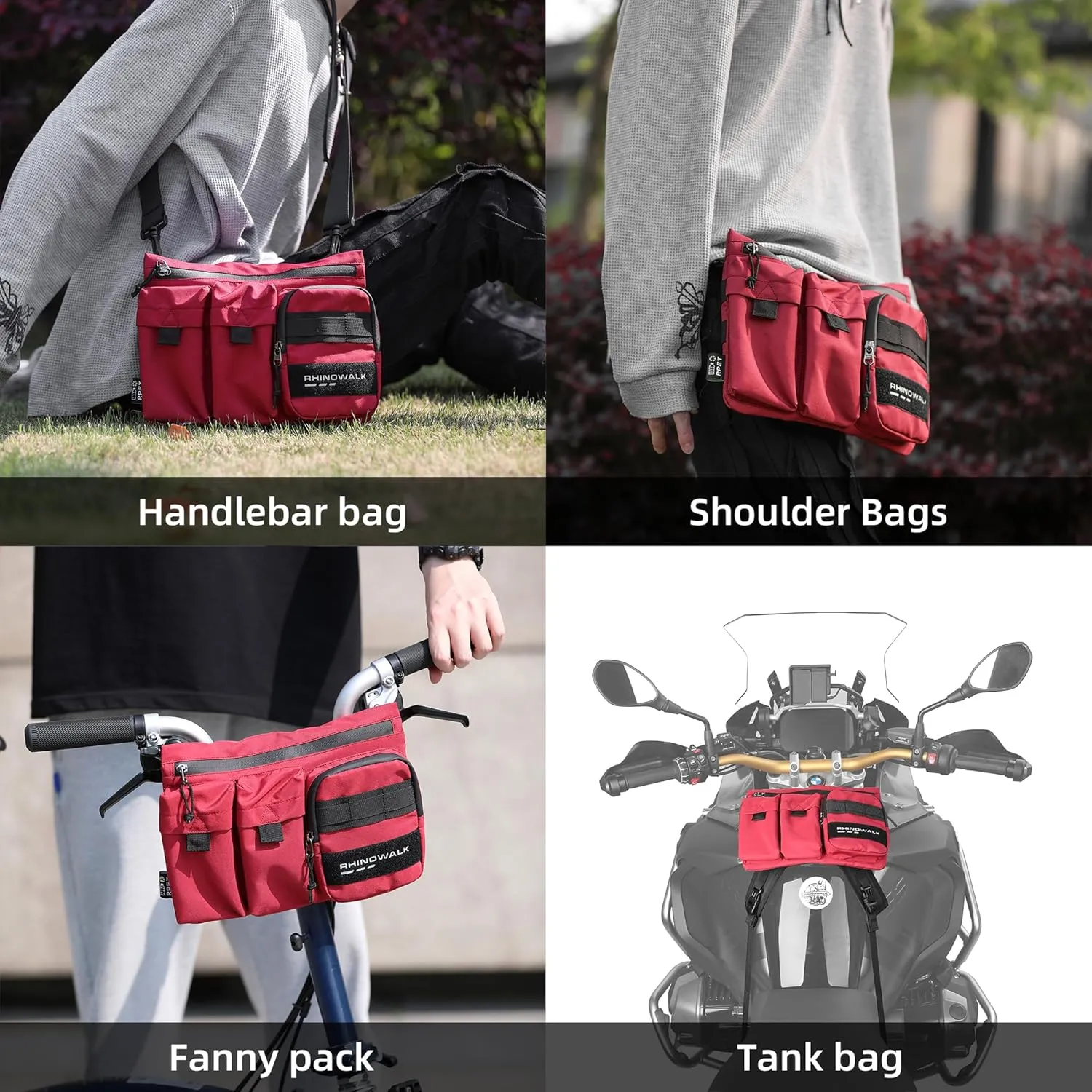 Bike Handlebar Bag Bicycle Front Bag Shoulder Bag Storage Bag with Shoulder Strap for Road Mountain Bike Cycling Travel