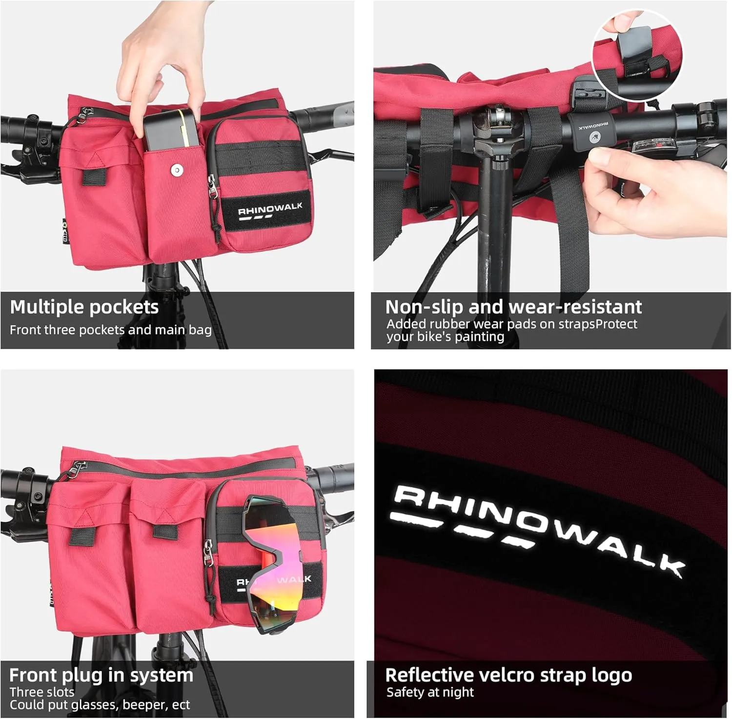 Bike Handlebar Bag Bicycle Front Bag Shoulder Bag Storage Bag with Shoulder Strap for Road Mountain Bike Cycling Travel