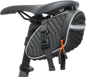 Bike Seat Bag, Bicycle Saddle Bag, 3D Shell Under Seat Cycling Seat Pack for Mountain Road Bikes Black