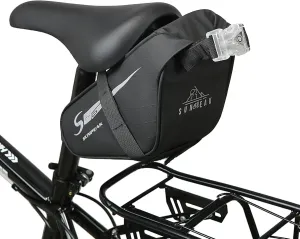 Bike Seat Bag Bicycle Saddle Bag Under Seat With tail light Waterproof Reflective Cycling Saddle Pack for Mountain Road Bikes Black