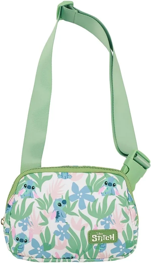 Bioworld Stitch Tropical Print 7.75" Green Fanny Pack
