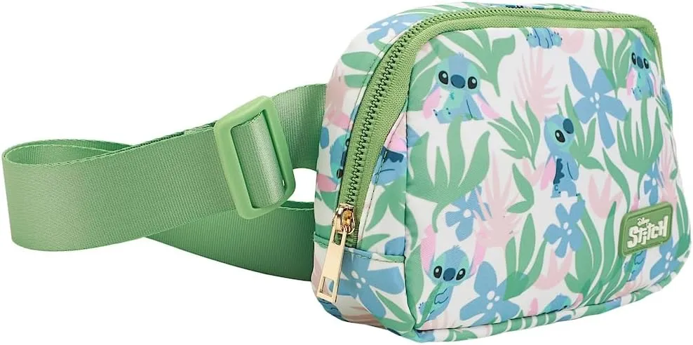 Bioworld Stitch Tropical Print 7.75" Green Fanny Pack