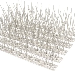 Bird Spikes for Pigeons 304 Stainless Steel Small Birds Anti Bird Spike Metal Bird Deterrent Spikes Fence Spikes Cover 25 Feet (23 Pack Uninstalled)