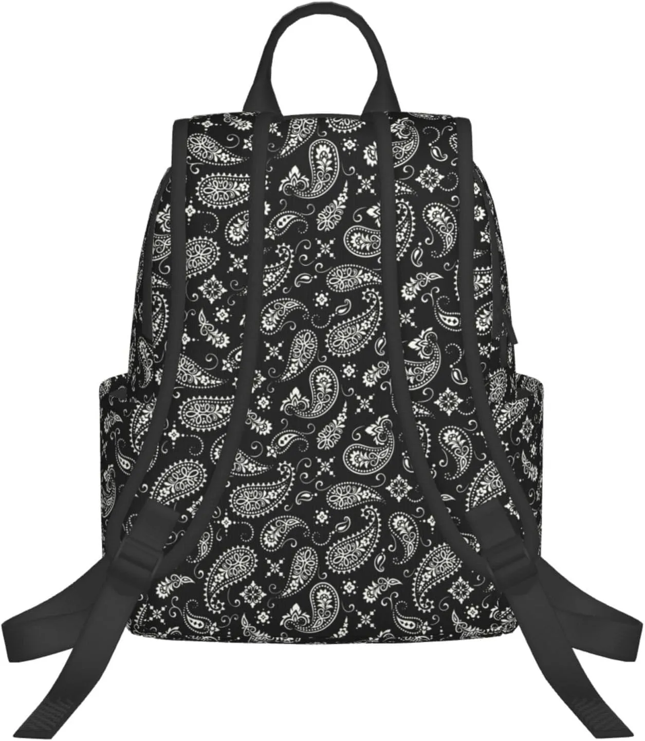 Black And White Paisley backpack bookbags casual laptop lightweight bag travel laptop daypack