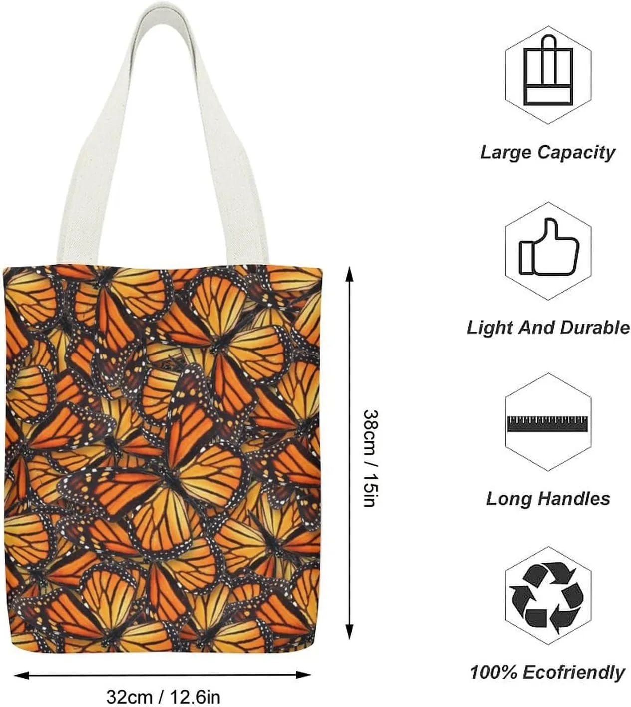 Black And White Piano Keys with Musical Notes Large Capacity Stylish Canvas Tote Bag