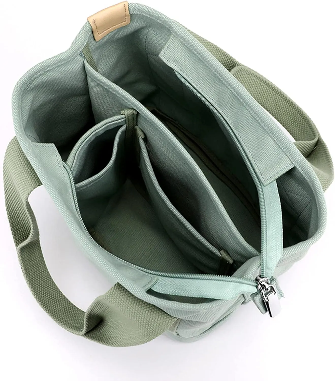 Black Bags for Women Canvas Tote Bag Compartments Everything Capacity Multipocket Handbag Purse Crossbody Shoulder Bag