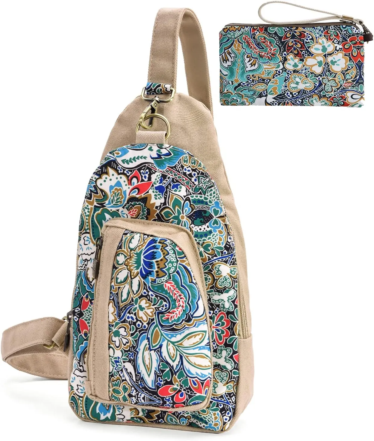 Black Butterfly Canvas Chest Bag, Small Chest Pack, Crossbody Bag for Travel, Inclined Shoulder Bag