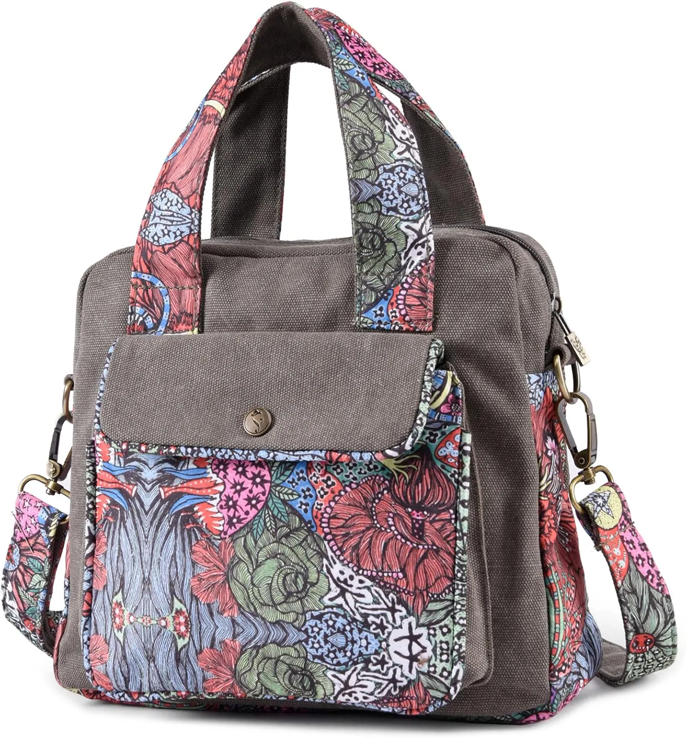 Black Butterfly Premium Canvas Shoulder Bag, Top Handle for Women, Lightweight Handbag, Small Style Crossbody