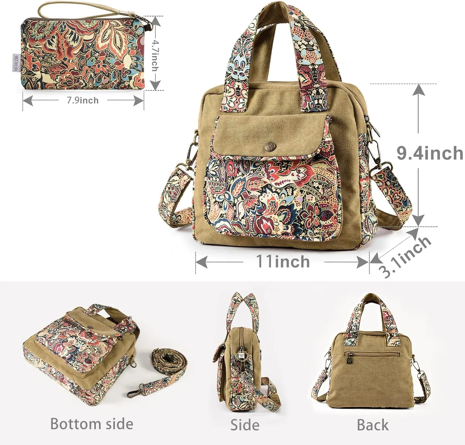 Black Butterfly Premium Canvas Shoulder Bag, Top Handle for Women, Lightweight Handbag, Small Style Crossbody