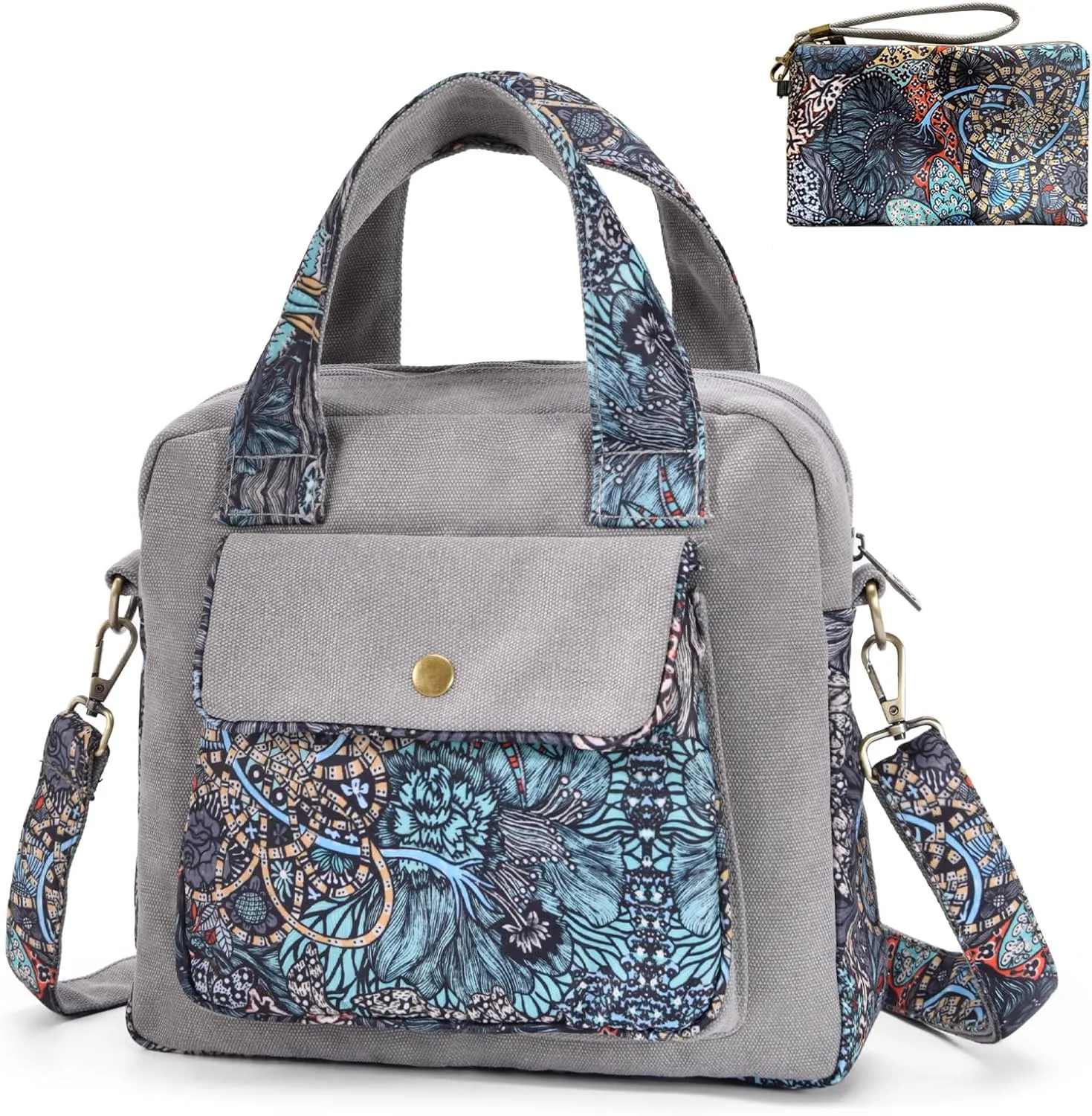 Black Butterfly Premium Canvas Shoulder Bag, Top Handle for Women, Lightweight Handbag, Small Style Crossbody