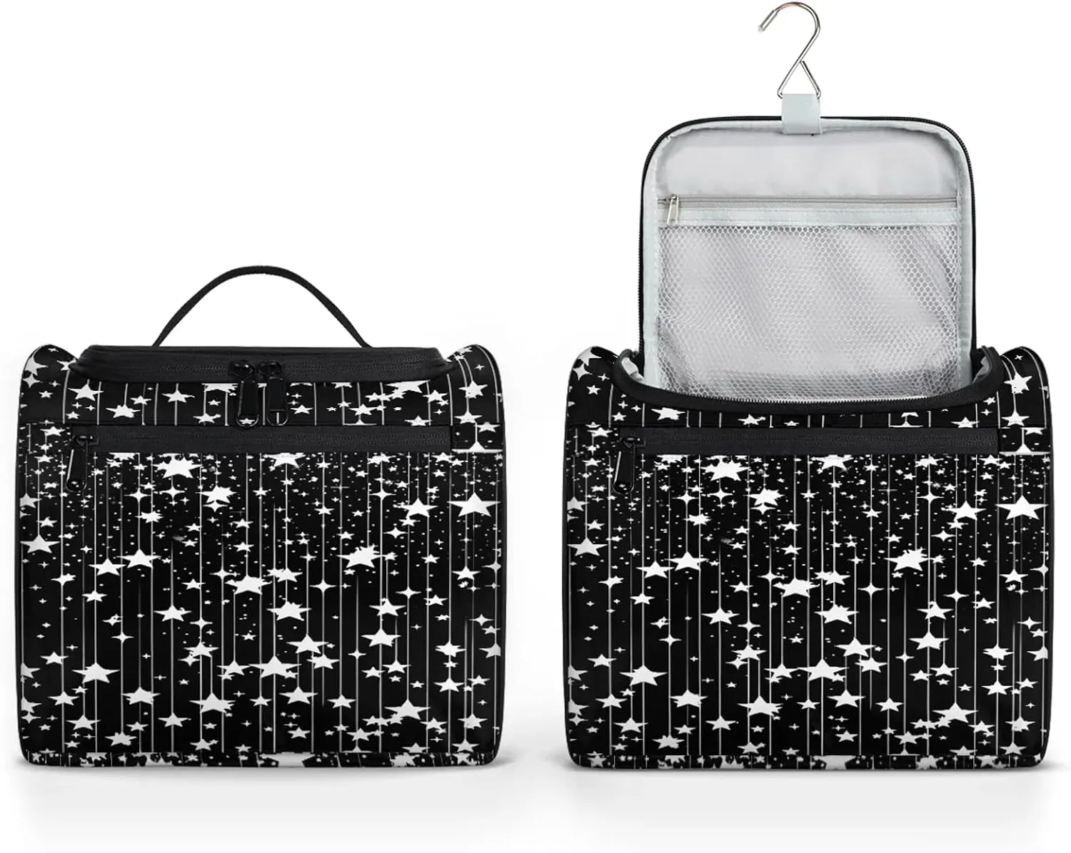 Black Star Large Makeup Bag Travel Make Up Organizer for Women Girls Cosmetic Bag Organizer With Handle