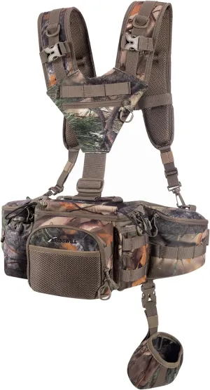 BLISSWILL Hunting Fanny Waist Pack with Harness Pouch，Shoulder-Supported Waist Pack， Hunting Backpack for Bow Rifle（New Leaf Camo）